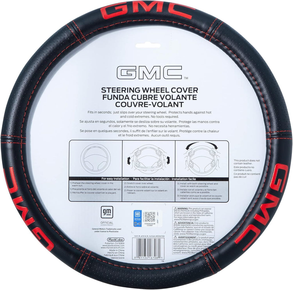 Plasticolor GMC Steering Wheel Cover Bundle with Air Freshener Set