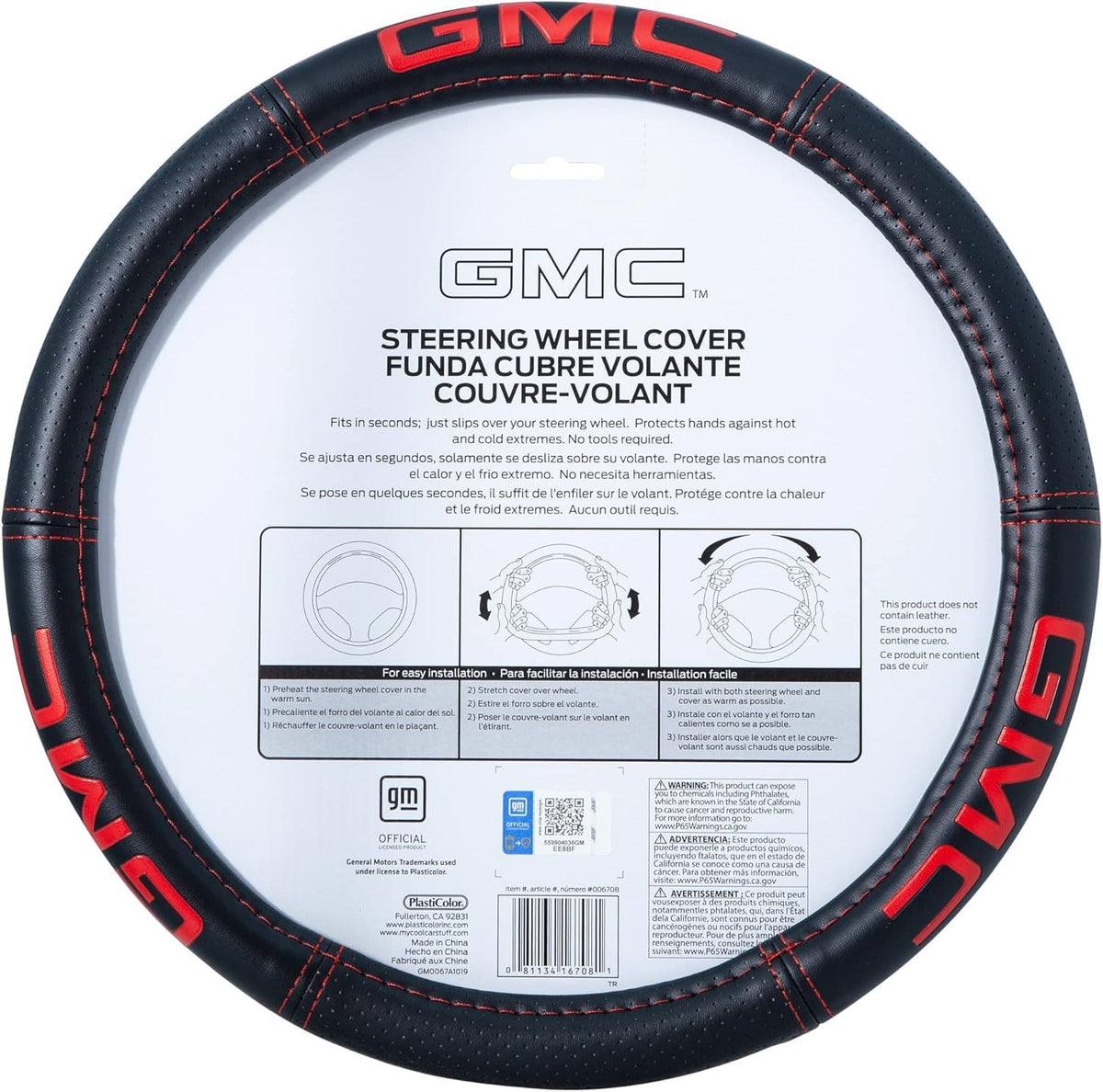 Plasticolor GMC Steering Wheel Cover Bundle with Air Freshener Set