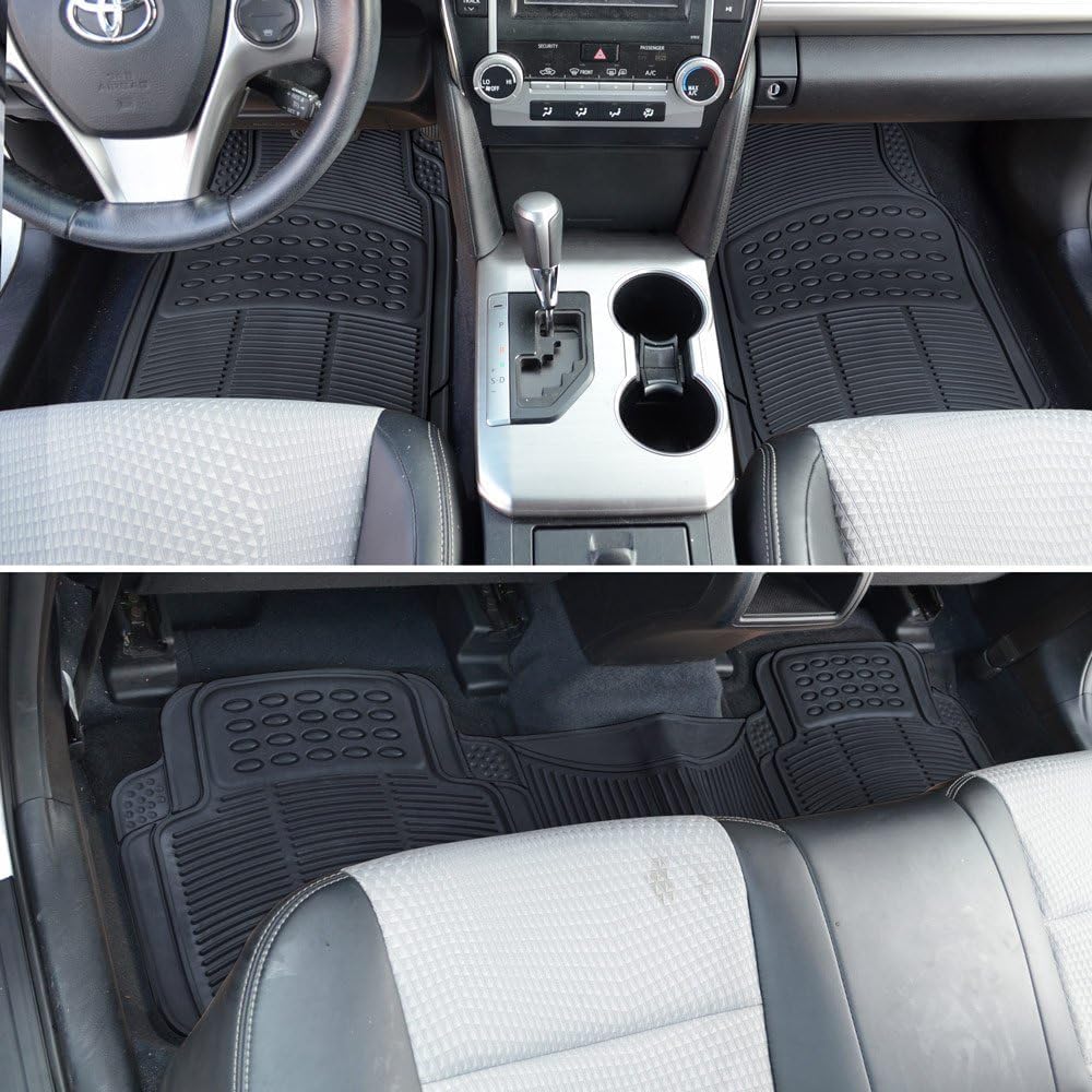 Heavy-Duty Trim-to-Fit Rubber Car Floor Mats with Air Freshener