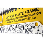Snoopy Expression License Plate Frame Bundle with Little Tree Air Freshener – Plasticolor Peanuts Snoopy Design, Universal Fit Standard Car Plate Frame, Plastic - Yupbizauto