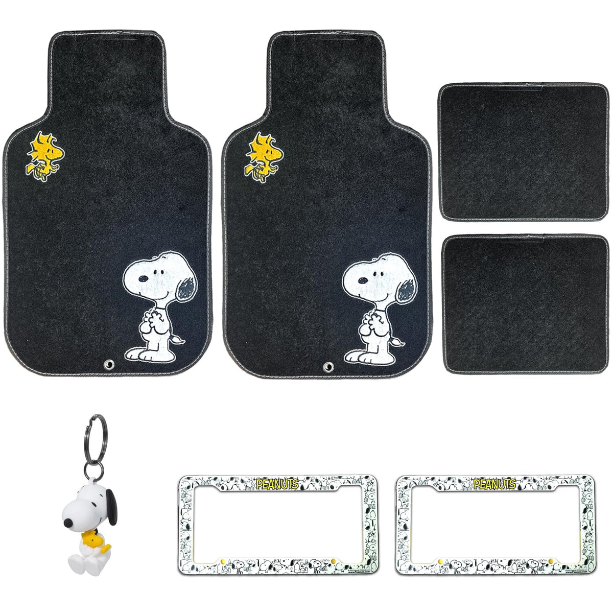Peanuts Snoopy & Woodstock Floor Mats 8-Piece Car Set