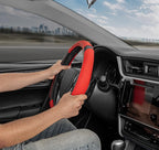 Yupbizauto Faux Leather Steering Wheel Cover with Air Freshener Set