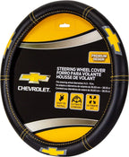 Deluxe High Contrast Stitching Premium Steering Wheel Cover Compatible with Chevrolet for Cars, Trucks & SUV Bundle