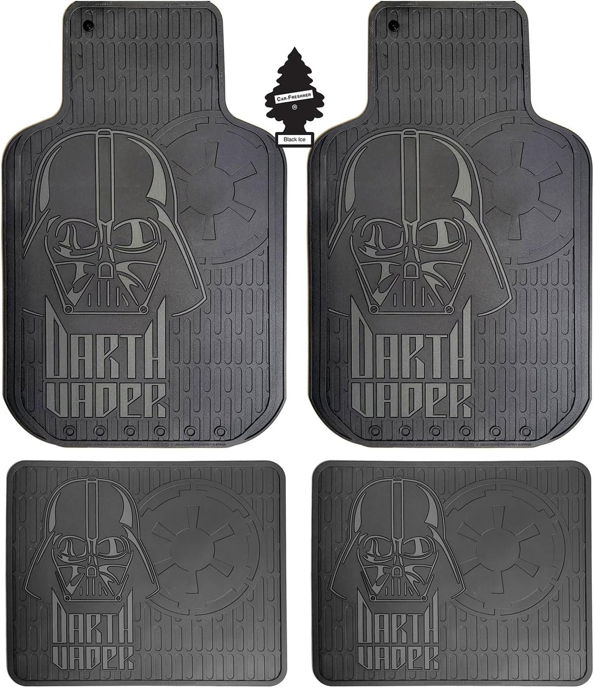 Star Wars Darth Vader Rubber Floor Mats with Air Freshener - 5-Piece Set