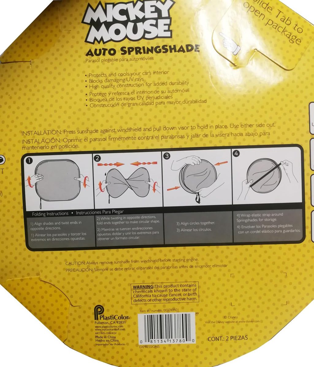 Mickey Expressions Windshield Sunshade 2-Pack with Air Freshener