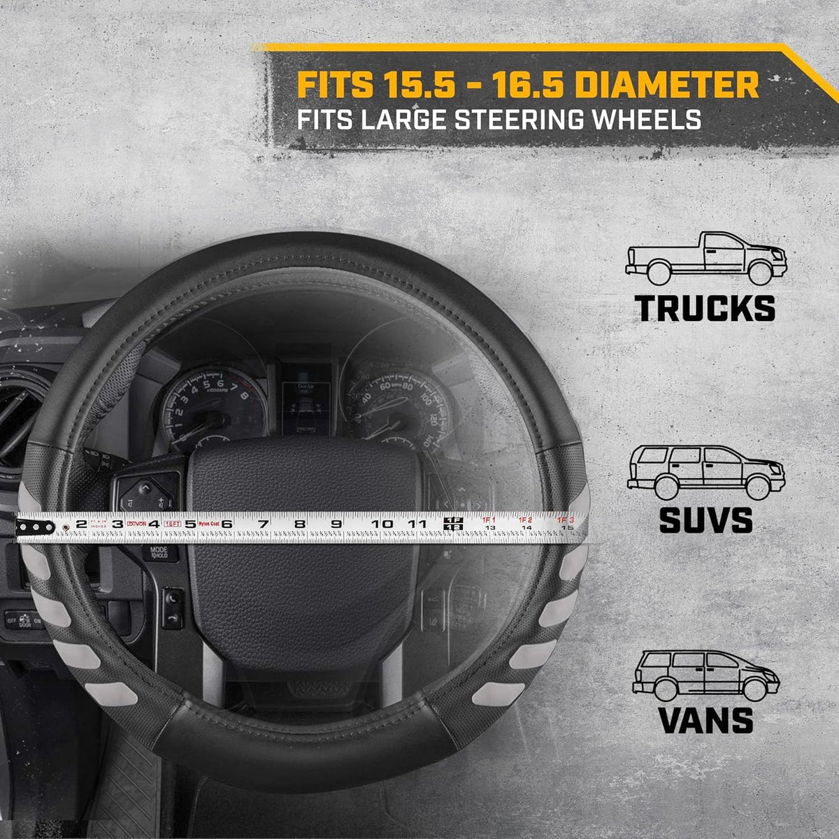 Caterpillar 15-16 Inch Semi Truck Steering Wheel Cover Bundle