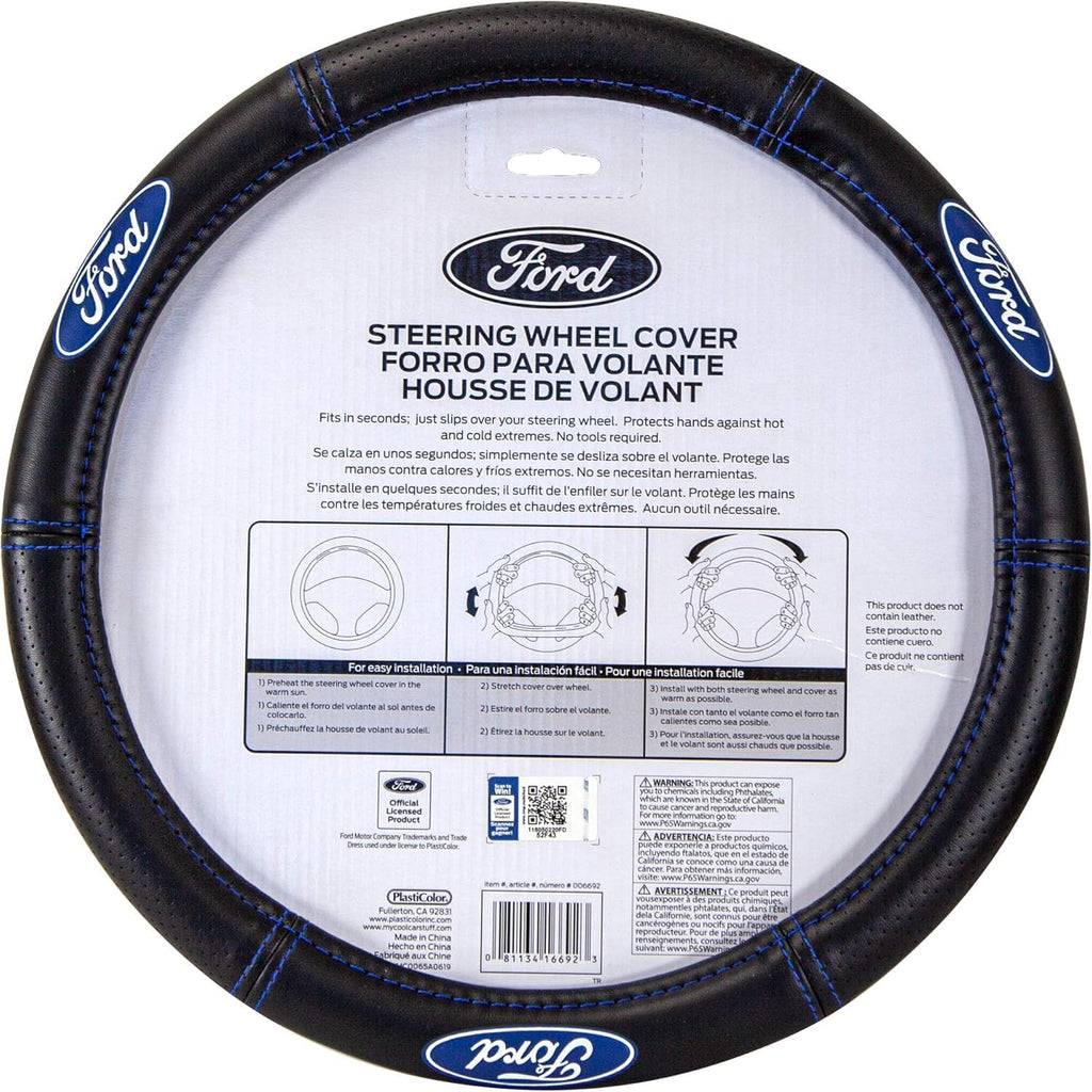 Plasticolor Ford Steering Wheel Cover Bundle with Air Freshener Set