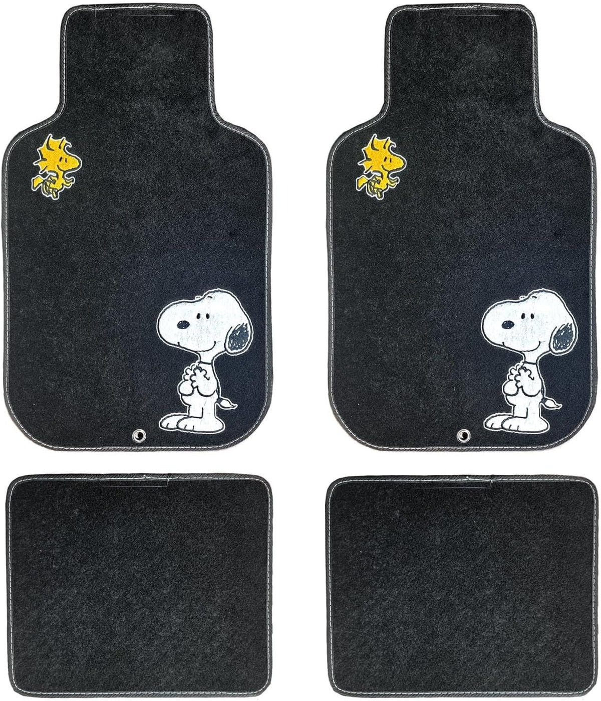Peanuts Snoopy and Woodstock Carpet Car Floor Mats with Air Freshener - 5-Piece Set