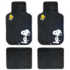Peanuts Snoopy and Woodstock Car Floor Mats Set of 5 - Embroidered Carpet Front & Rear Universal Fit Non-Slip Mats with Air Freshener for Cars, SUVs, Trucks - Yupbizauto