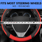 Yupbizauto Faux Leather Steering Wheel Cover with Air Freshener Set