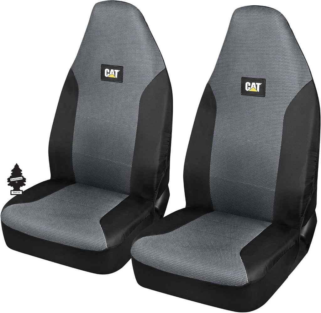 Caterpillar Big Rig Semi-Truck Seat Covers – 2-Piece Heavy-Duty Mesh Set