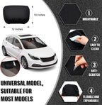 Headrest Covers for Cars & Trucks – Set of 4 Solid Black Polyester Covers with Foam Backing for DVD & TV Monitors for Most Vehicles – Durable & Stylish Protection - Yupbizauto