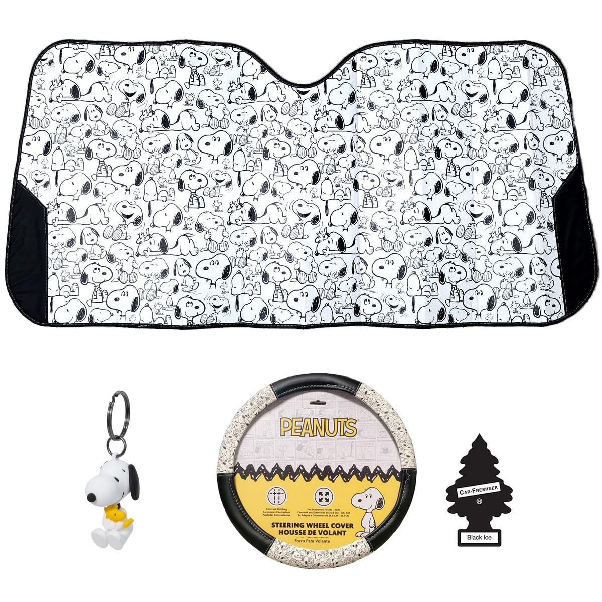 Peanuts Snoopy Expression Car Accessories 4-Piece Set
