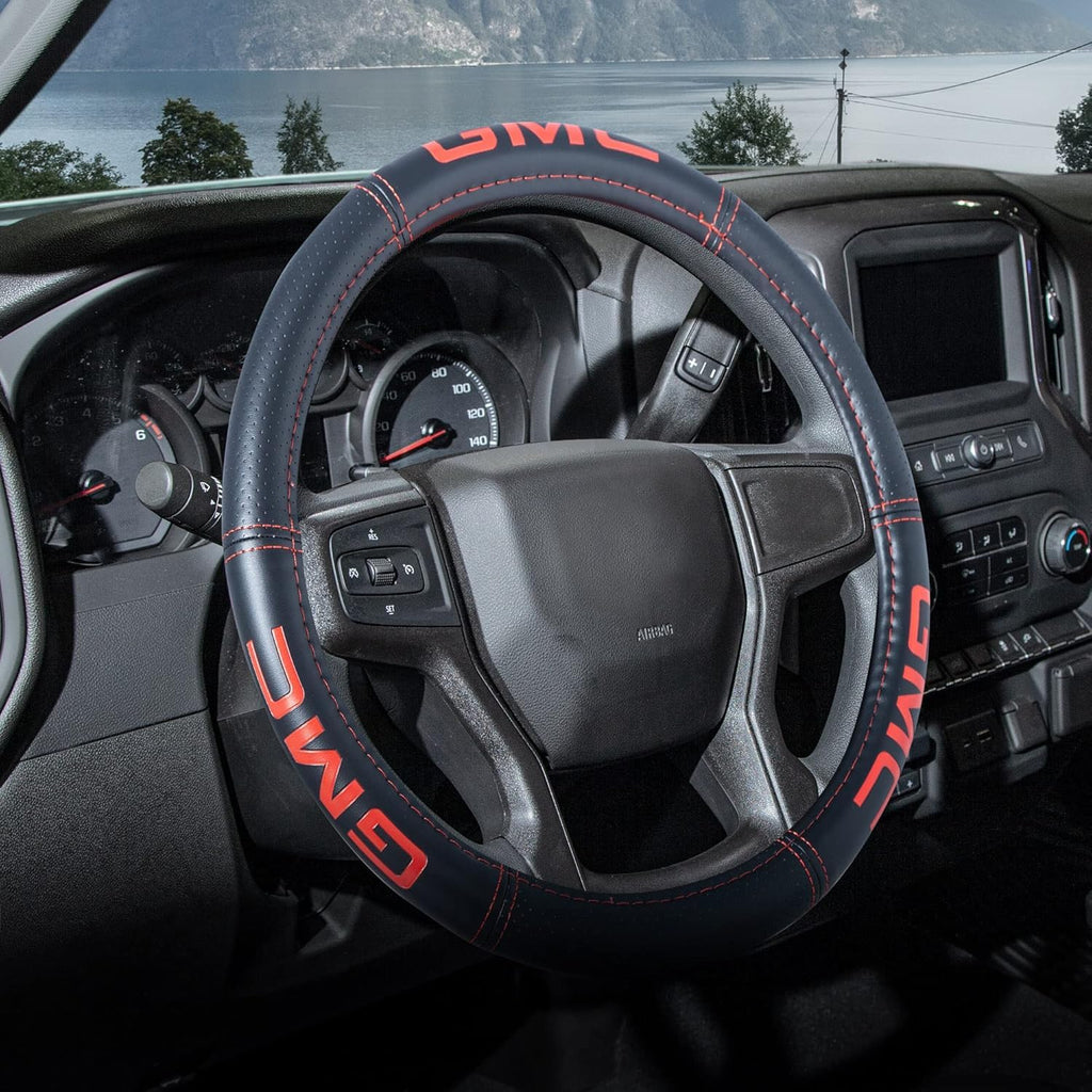 Plasticolor GMC Steering Wheel Cover Bundle with Air Freshener Set