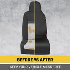 Caterpillar Waterproof Automotive Seat Cover for Cars Trucks and SUVs, 1 Piece Bundle Pack – Durable Neoprene Seat Protector for Front Seats, Black Car Seat Cover with Black Trim - Yupbizauto