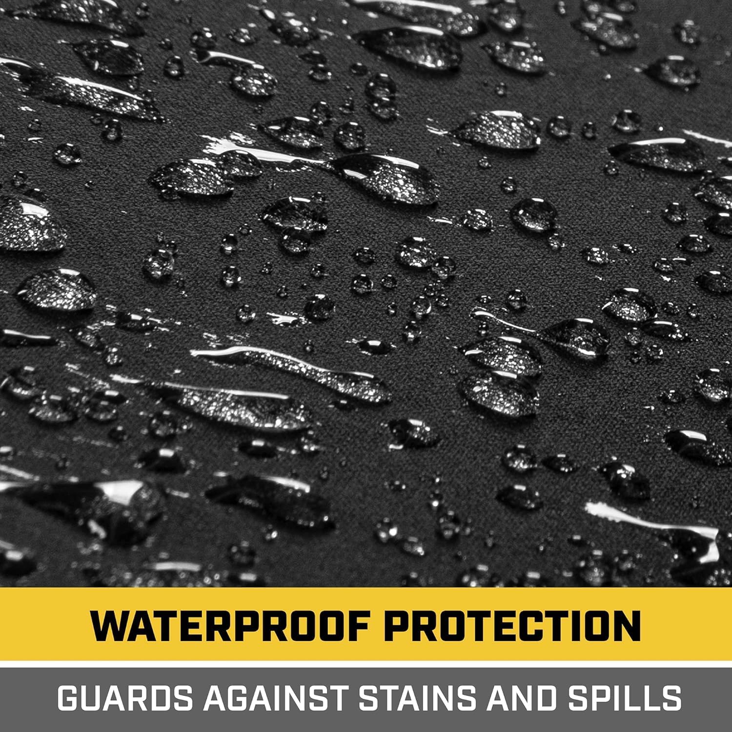 Caterpillar Waterproof Automotive Seat Cover for Cars Trucks and SUVs, 1 Piece Bundle Pack – Durable Neoprene Seat Protector for Front Seats, Black Car Seat Cover with Black Trim - Yupbizauto