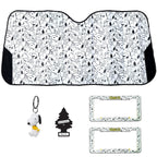 Official Peanuts Snoopy Expression 5-Piece Car Set – Sunshade & Frames