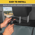 Caterpillar Universal Rear Bench Seat Cover Grey Bundle - Water-Resistant, Heavy-Duty Car, Truck, SUV Protector - Durable, Easy Install, Perfect for Pets, Work, Travel - Fits Most Vehicles - Yupbizauto