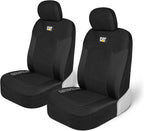 Caterpillar Car Truck Seat Covers for Front Seats Set - Black Automotive Seat Covers Bundle with Air Freshener - Yupbizauto