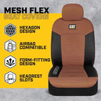 Caterpillar Car Truck Seat Covers for Front Seats Set - Black and Beige Automotive Seat Covers Bundle with Air Freshener - Yupbizauto