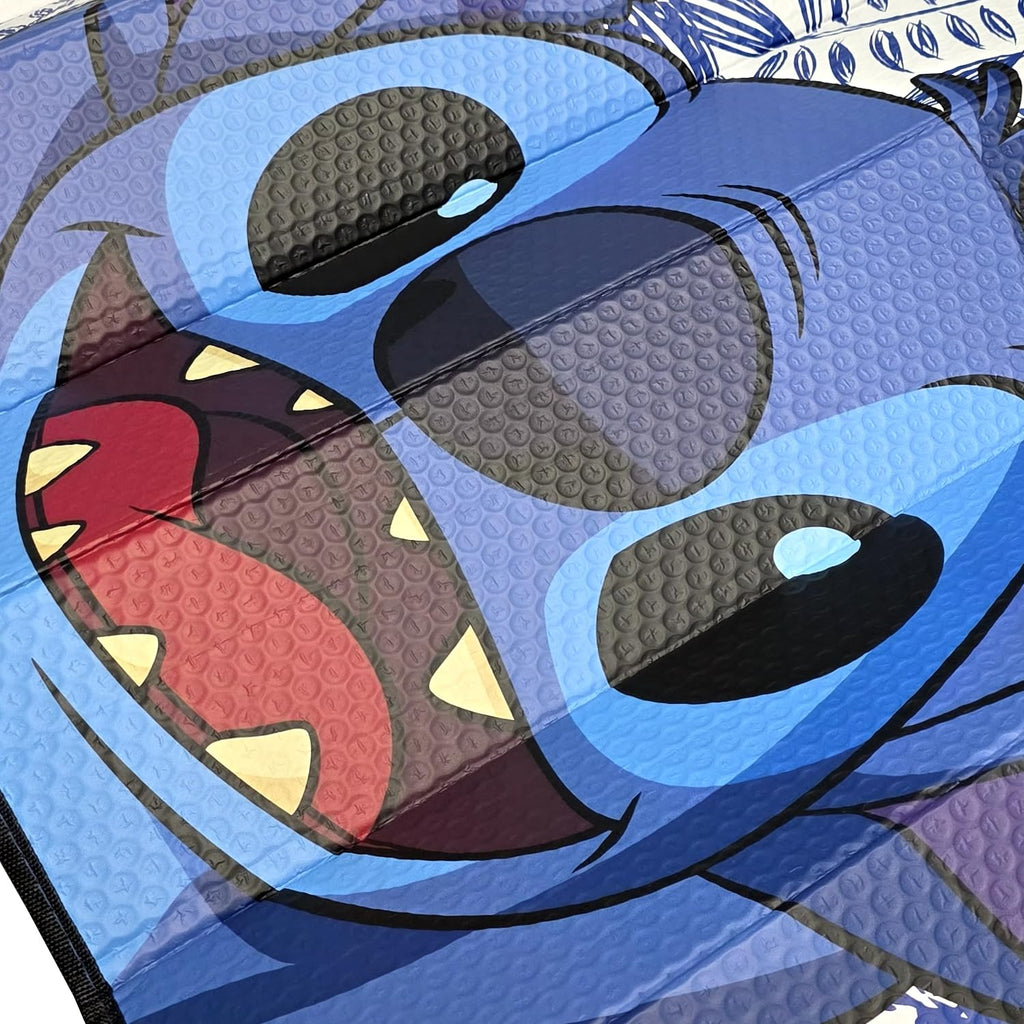 Stitch blue hibiscus sunshade reverse side