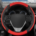 Yupbizauto Faux Leather Steering Wheel Cover with Air Freshener Set