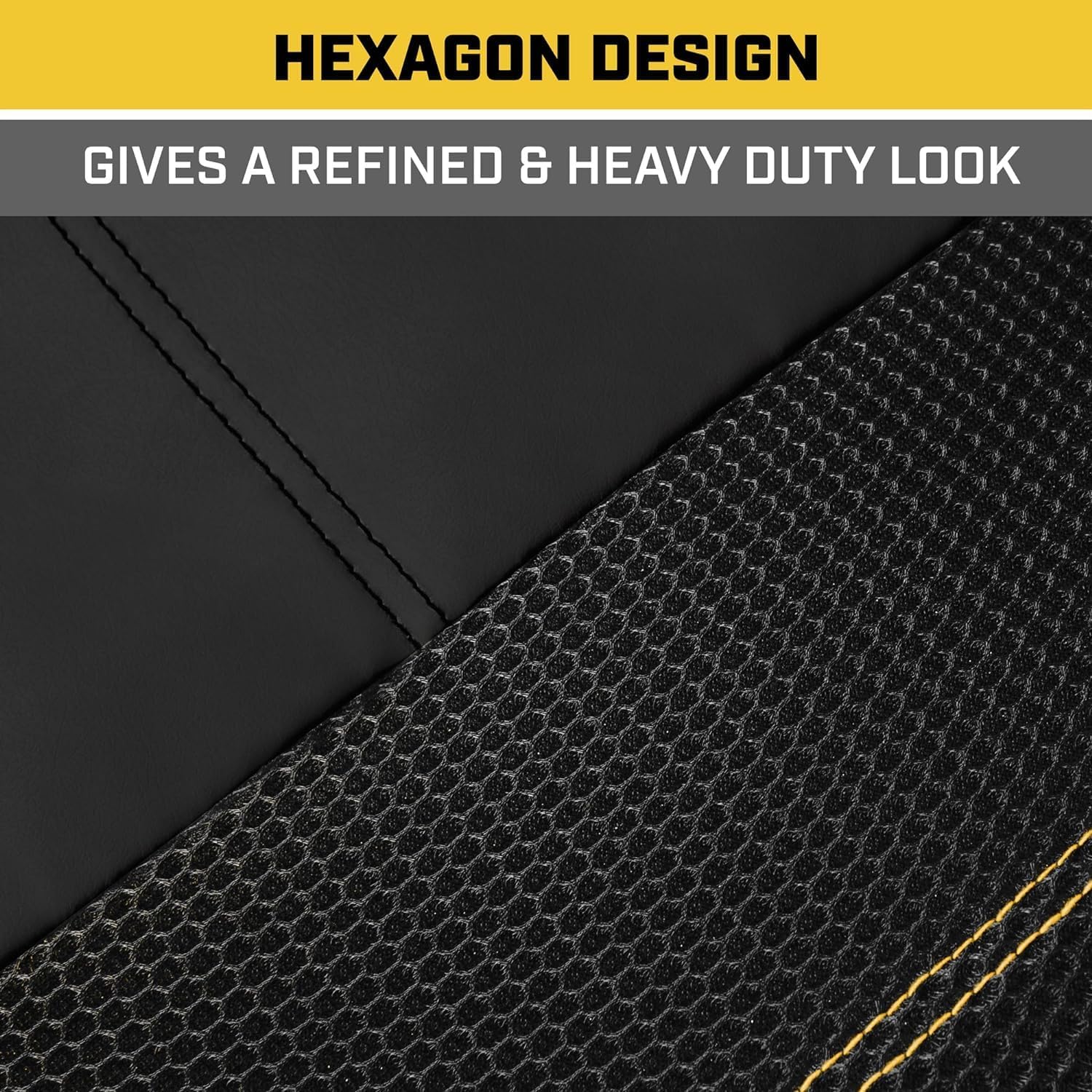 Pair of Caterpillar Black Faux Leather Front Seat Covers for Cars & Trucks - Durable Automotive Seat Cover Set with Bonus Air Freshener - Stylish Protection for Your Vehicle's Interior - Yupbizauto