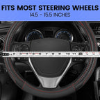 Yupbizauto Faux Leather Steering Wheel Cover with Air Freshener Set