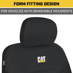 Caterpillar Car Truck Seat Covers for Front Seats Set - Black Automotive Seat Covers Bundle with Air Freshener - Yupbizauto