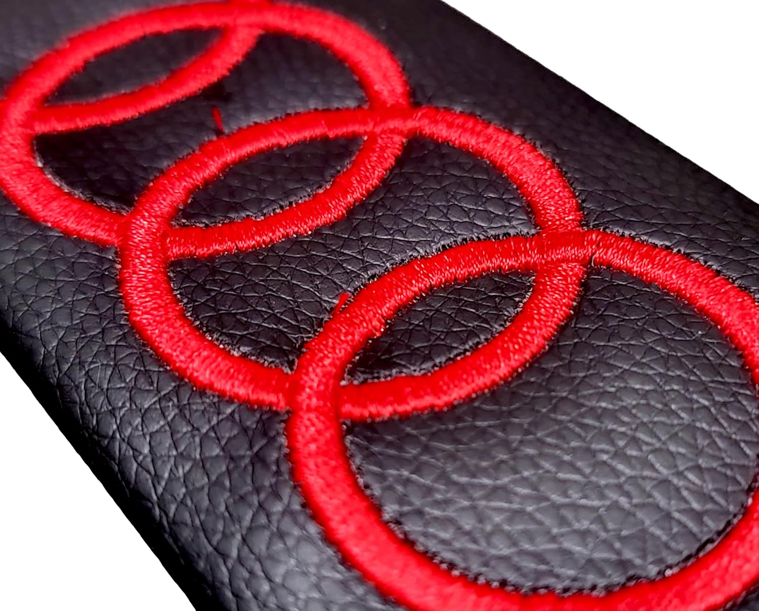 Personalized Custom Made Faux Leather Embroidered Seat Belt Cover Pad for Car, Truck, SUV – Soft & Comfortable Strap Protector Made in USA - Yupbizauto