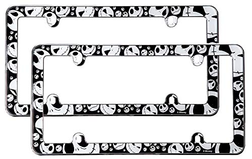Pair of Disney Nightmare Before Christmas Jack Skellington Plastic License Plate Frame - Yupbizauto