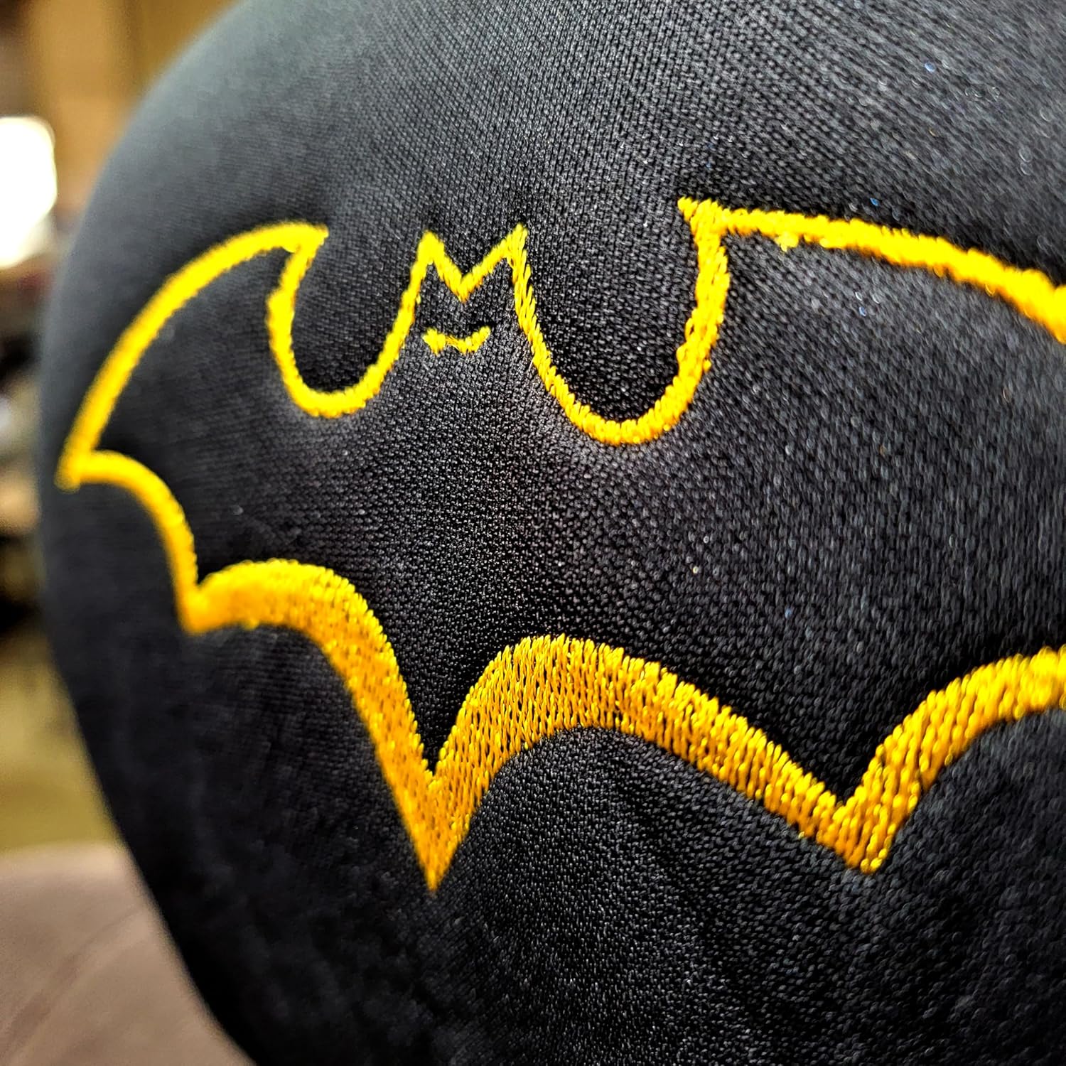 Black Fabric Car Headrest Covers with Embroidery Bat Design Universal Fit Seat Headrest Protectors 1 Pair Stylish, Durable Car Accessories for Interior Upgrade - Yupbizauto