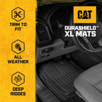 Caterpillar Heavy Duty 2-Piece Black Rubber Floor Mats with Air Freshener