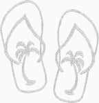 Pair of Embroidery Flip Flops Design Car Truck Seat Headrest Covers - Yupbizauto
