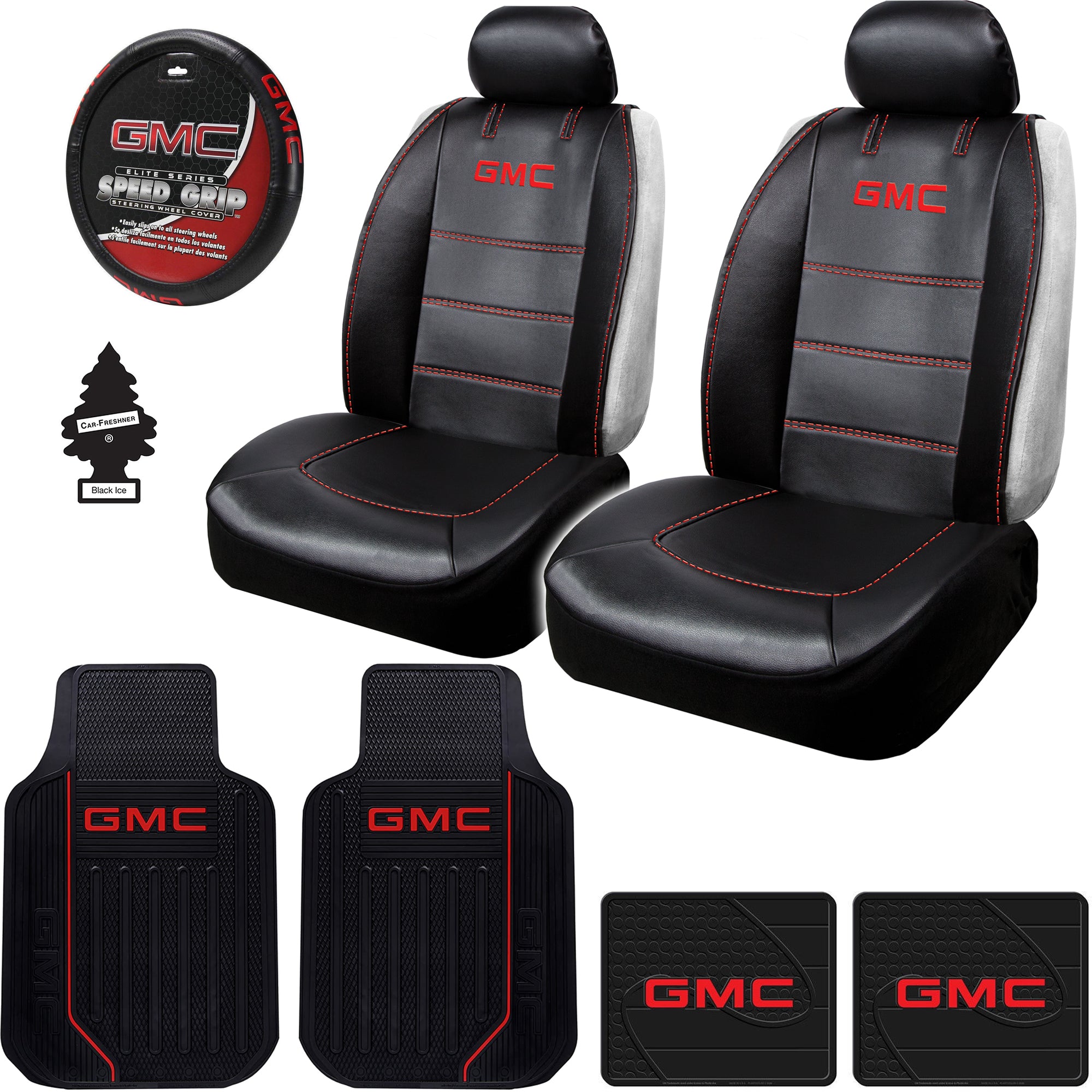 Plasticolor Car Truck or SUV Seat Cover with GMC Logo, Floor Mats and Steering  Wheel Cover 3 Pieces Design Sideless Set - Yupbizauto