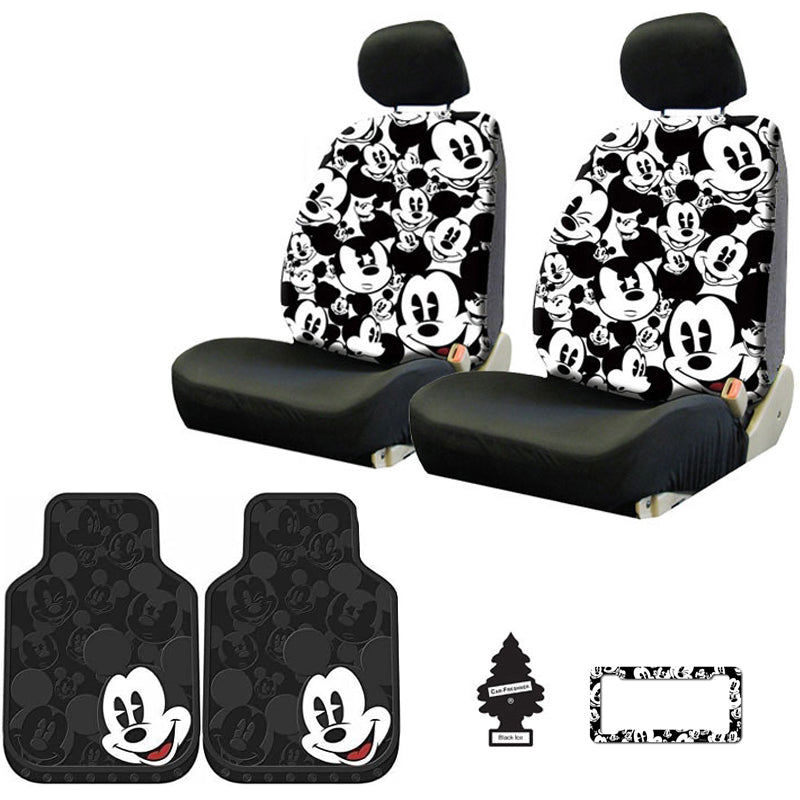 Plasticolor Disney Mickey Mouse Seat Covers, Floor Mats and License Plate Frame Set