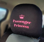 Pair of Embroidery Designate Chauffeur and Passenger Princess Design Car Truck Seat Headrest Covers - Yupbizauto