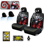 Yupbizauto New Plasticolor Nightmare Before Christmas Jack Skellington Ghostly Car Truck SUV Seat Covers Sunshade Headrest Covers Bundle Set - Yupbizauto