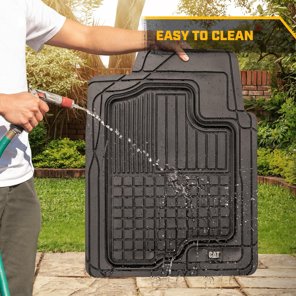 Caterpillar Heavy Duty 2-Piece Black Rubber Floor Mats with Air Freshener