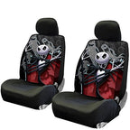 Yupbizauto New 4 Pieces Nightmare Before Christmas Jack Skellington Ghostly Car Truck SUV Low Back Seat Covers Bundle Set with Air Freshener - Yupbizauto