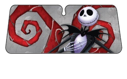 Yupbizauto New Plasticolor Nightmare Before Christmas Jack Skellington Ghostly Car Truck SUV Seat Covers Sunshade Headrest Covers Bundle Set - Yupbizauto