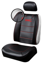 Pair of Plasticolor Premium 3 Piece Sideless Car Truck or SUV Seat Cover with GMC Logo and Cargo Pocket Compatible with GMC - Yupbizauto