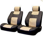 Yupbizauto - Synthetic Leather Car Truck SUV Seat Covers Set Premium Grade Black and Tan Quality Seat Protection - Universal Size - Airbag Compatible - Support 60 40 Split Seats - Yupbizauto