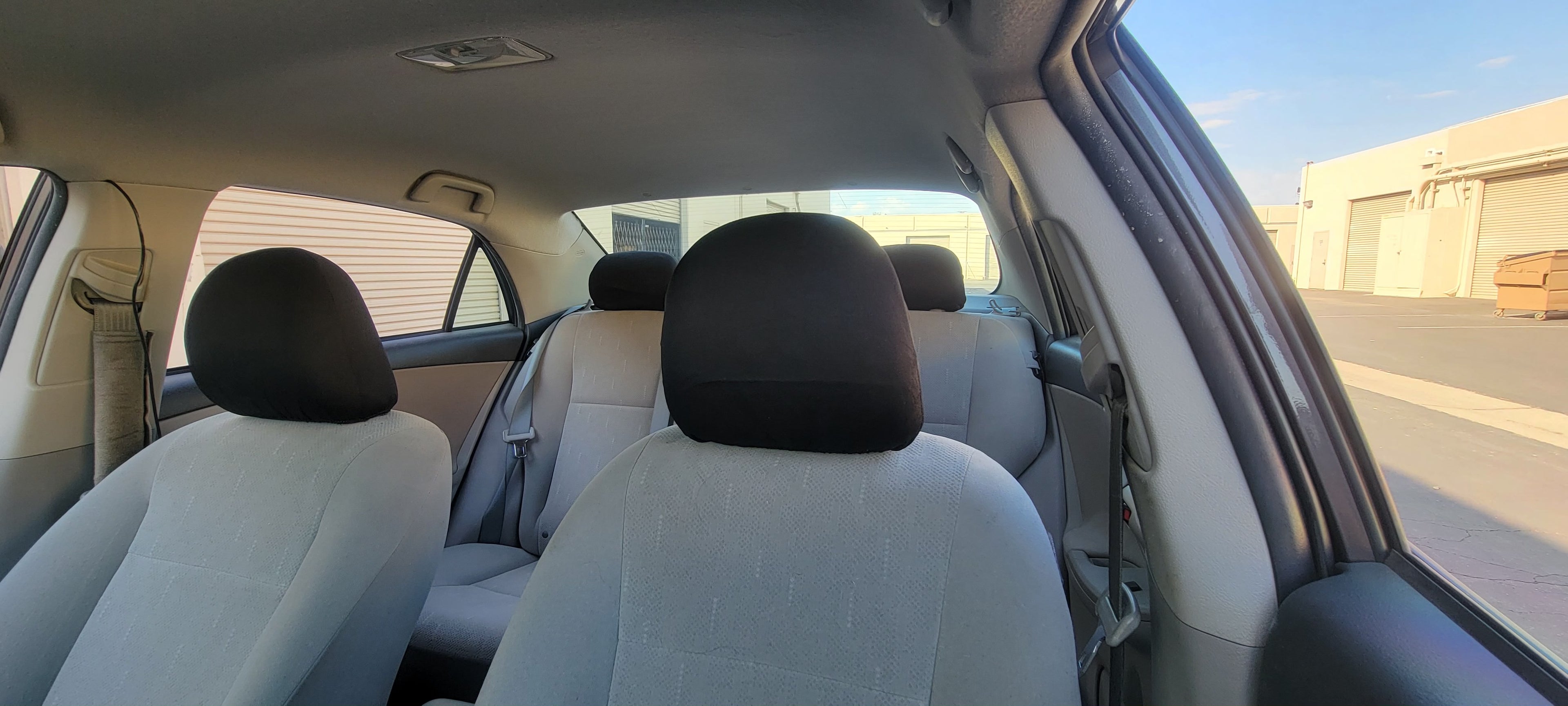 5X Cars Trucks & Cover Plain Solid Black Polyester Universal Headrest Covers with Foam Backing- Set of 2 - Yupbizauto