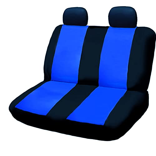 Yupbizauto New Performance Design Breathable Soft Polyester Cloth Universal Fit Car Truck Seat Covers Front and Back Full Set Black and Blue with Free Air Freshener Universal Size - Yupbizauto