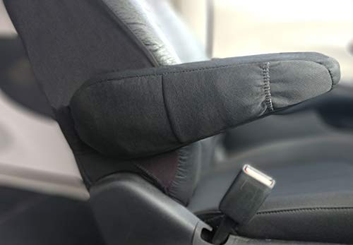 Yupbizauto Armrest Covers with Storage Pocket for Cars SUV and Minivan Solid Black Polyester Universal Size- Set of 2 - Yupbizauto