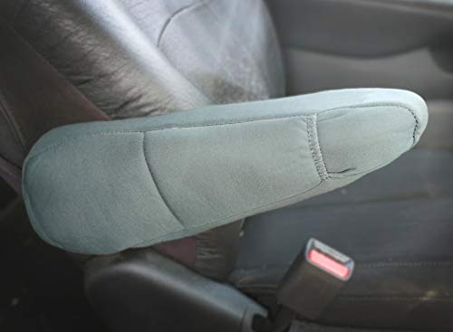 Yupbizauto Pair of Armrest Covers with Storage Pocket for Cars SUV and Minivan Solid Grey Color Polyester Universal Size - Yupbizauto