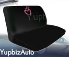 Yupbizauto New Large Embroidery Pink Heart Flat Cloth Car Truck Front Rear Seat Covers Set for Women Universal Size - Yupbizauto