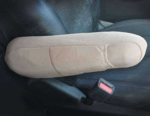 Yupbizauto Pair of Armrest Covers with Storage Pocket for Cars SUV and Minivan Solid Tan Color Polyester Universal Size - Yupbizauto