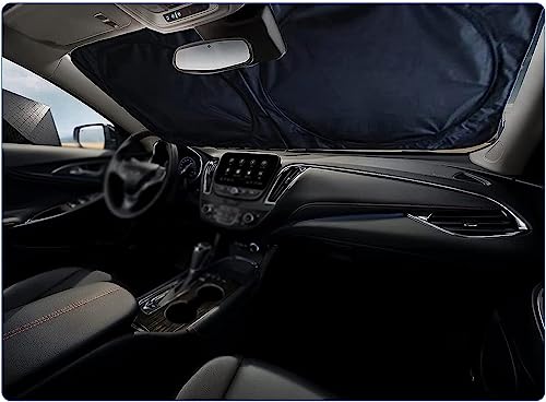 Large Windshield Popups Sun Shade American Flag Design - Foldable Car Windshield Sun Shade Fits to SUV & Truck Vehicles - UV Ray Blocker Keeps Your Vehicle Cool Bundle with Air Freshener - Yupbizauto